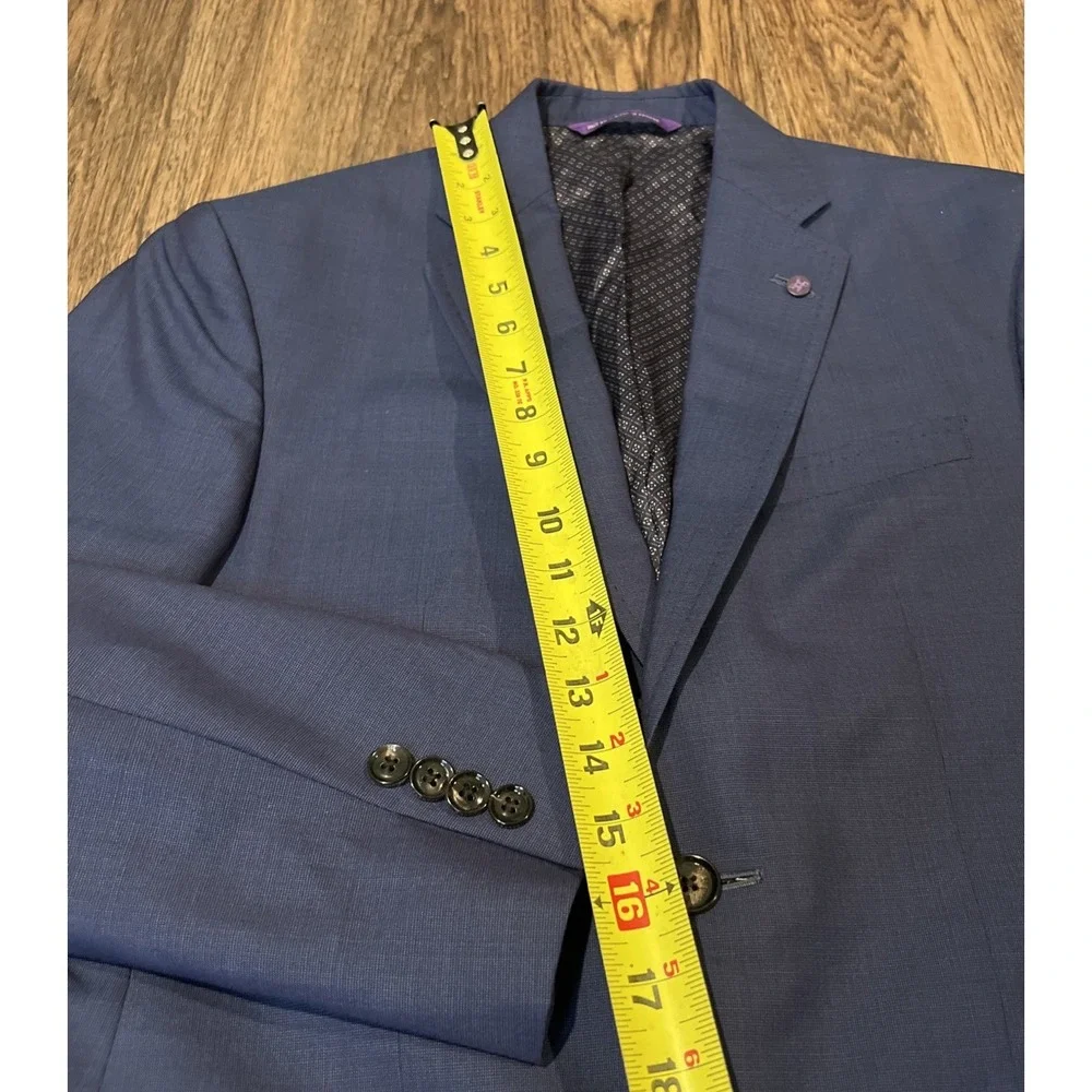 Ted Baker London Endurance Wool Jay CT Suit Blazer Size 36S Slacks Size 29S Blue